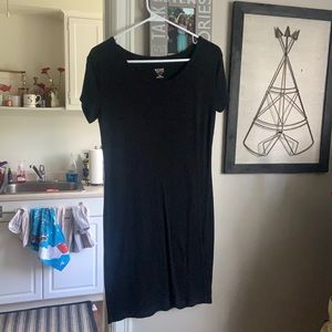 Black cotton knit dress